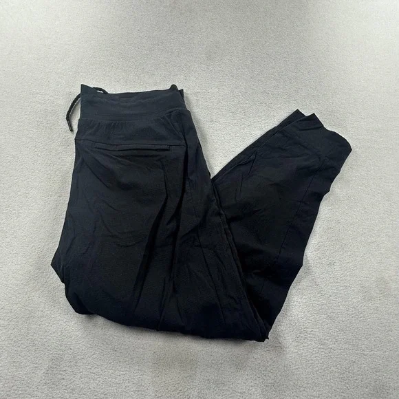 Athleta Trekkie North Jogger Pants Womens 10 Black Hiking Travel Stretch Ripstop - Picture 1 of 13